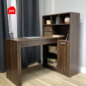 Meja Kerja Meja Belajar Meja Komputer + Rak Buku LUKE DK80 White Pira
