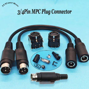1/2PCS 3/4 Pin MPC Male/Female Plug Connector with Spring Round Head Buckle For Audio & DIY Electronics