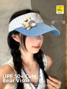 BAOYINFEI | Cute Bear Bow Plaid Sunproof Air-top Breathable Face-flattering Sun Hat