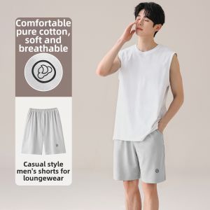 MiiOW | Breathable Pure Cotton Antibacterial Summer Mens Sleep Pants