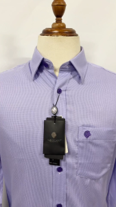 SAN SCIARO - Áo Sơ Mi Tay Dài Màu Tím Sọc Ngang Form Regular Lai Bầu Quà Tặng Nam Việt Tiến Cao Cấp