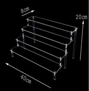 1-4 Tier Acrylic Display Stand Durable Display Rack For Cupcake Perfume Doll Transparent Trapezoidal Blind Box Storage Shelf