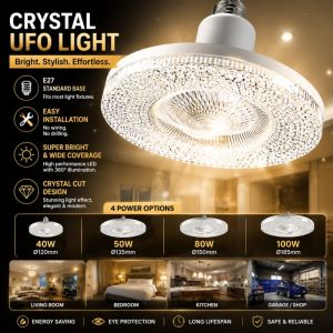 Aitemay E27 Crystal LED Ceiling Bulb Energy-Saving Eye Protection Bulb Ultra Bright Lighting 220V for Chandeliers Lamps Home Decor