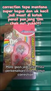 Koreksi Kertas Montana FR1 Roll 12M & Tipe-X Pita Kertas Karakter Tip X