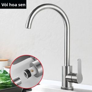 Vòi Chậu Rửa Nhà Bếp Bằng Thép Không Gỉ Có Giao Diện Vòi 3/8 "hoặc 1/2" Cần Gạt Tay Cầm Đơn Cho Vòi Nước Lọc Nước Nóng Lạnh