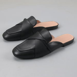 Womens Flat Bottom Slip-On Slippers Comfortable Low Heel Casual Versatile Outdoor Wear Head Cover Slippers Youth Size