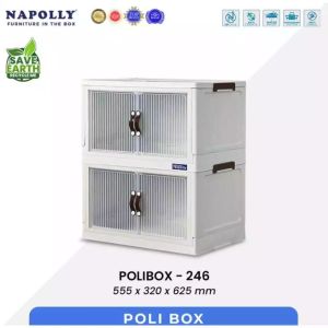 LEMARI BAJU PLASTIK NAPOLLY MINI CABINET MCAB 46 ION / LEMARI PAKAIAN PLASTIK PUTIH
