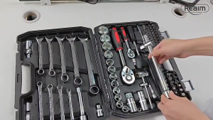 REAIM 82PCS Original Car Repair Tools Motorcycle Repair Tools Socket Wrench Set Ratchet Wrench Hand Tools Tools Set For Car
