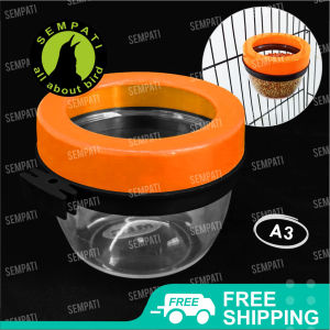 SEMPATI Cepuk Plastik A3 Cangkir Bulat Tempat Pakan Minum Burung Anti Tumpah Cepuk Millet Grit Wadah Pakan Burung Lovebird Pleci Kenari Cepuk Pakan Burung