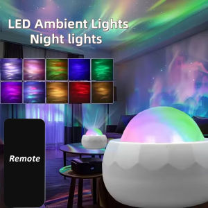 RGB Projection Night Lights Aurora Starry Northern Light Projector Atmosphere Lamp USB Plug Remote Control for Room Party Decor