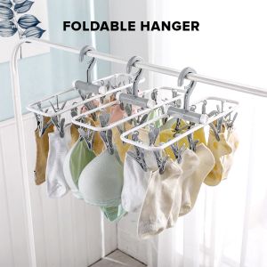 Tidy House Plastic Foldable Hanger 12 Clips Socks Towel Undergarment Drying Rack Multifunctional Hanger