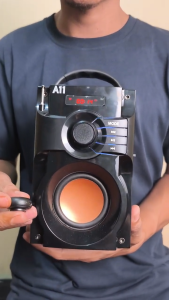 Speaker Box Full Bass Untuk TV/Komputer/Laptop/Handphone/Amplifier/Soundcard | FLECO F-A11 Bonus Remot + Kabel Jack Audio + Charger Tipe-C | Fitur Karoake/Bluetooth/USB/TF Card/AUX/Radio FM/Layar Display