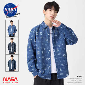NASA Joint Name Japanese-Style Retro Shirt: Trendy Handsome Loose Casual Gingham Outwear
