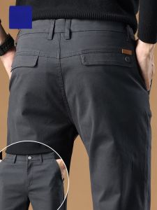 ROMON | Romon High End Mens Casual Pants Straight Leg Business Style Elastic Waist Long Trousers Autumn Winter New Arrival