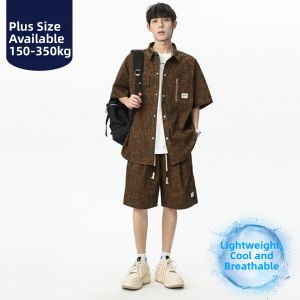 BINHANG | Large Size Breathable Cool Sensation Summer Mens Set