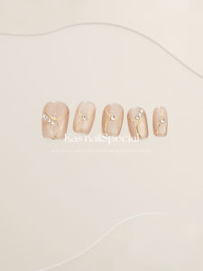 Handmade Pure Pink Short Nail Tips Wearable False Nails White Enhancing Easy to Wear Reusable Nail Art Tools from China