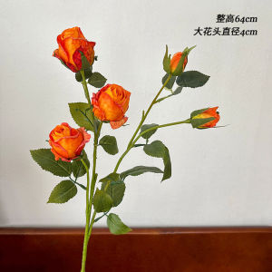 Luxurious Vintage Rose Artificial Flowers Living Room Decorative Arrangement Dried Flower Artifacts Silk Flowers Edge Burning