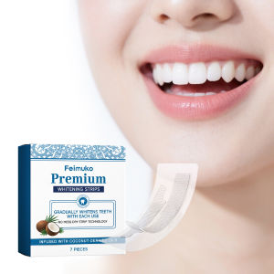 Feimuko Coconut Oil Teeth Whitening Strips Long Lasting Brightening Gentle Stains Removing Nourishing Gums Sensitive Tooth Care
