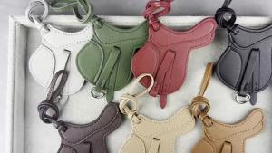 Luxury Equestrian Saddle & Pony Bag Charm Keychain – Artisan Hand-Stitched Faux Leather  Reinforced Pony Design Premium Gift