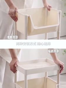 Bookshelf Movable Bookcase Living Room Storage Trolley Higher Edge Snacks Push Frame Simple Kitchen Rolling Utility Cart