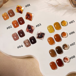 Bộ Sơn Móng Tay Dạng Gel 12ML Màu Đen Xanh Lá Nâu Đỏ Hổ Phách 1-9 Món Bộ Sưu Tập Móng Mùa Thu Màu Nâu Trong Suốt Thành Phần Nhựa