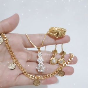 SET PERHIASAN DEWASA MOTIF PERMATA ANTI ALERGI/SET-719/SET-739/SET-720