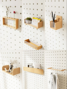 BEIQIVI | Multifunctional Pegboard Accessories Balcony Metal Hooks Wooden Rods 15mm