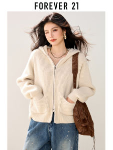 Forever21 | Soft Warm Hooded Zippered Sweater Coat