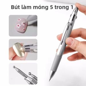 Bút Chấm Móng Tay Bằng Thép Không Gỉ 5 Trong 1 Chuyên Nghiệp DIY Dụng Cụ Làm Móng Tay Để Vẽ Tranh Thích Hợp Cho Tiệm Làm Móng Sử Dụng Tại Nhà
