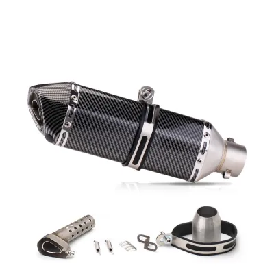 51mm Inlet Universal Motorcycle Scooter Exhaust Muffler Fit For GY6 Z750 CBR125 250 CB400 CB600 YZF FZ400