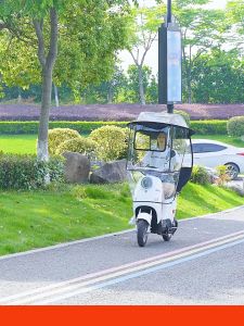 Retractable Electric Car Umbrella Pedal & Removable Motorcycle Canopy: Electric Car Canopy Removable Wind Protection and Sun Protection