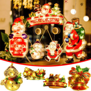 DIY LED Suction Cup Hanging Lamp Santa Claus Battery Version Window Decoration Lights