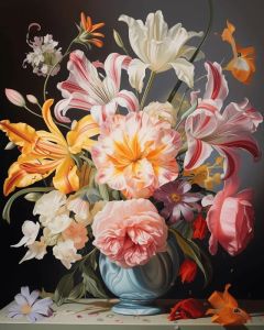 Paint By Number Rose Flower Sunflower Canvas Drawing Kits Coloring on The Wall Kits Floral Home Decor Peony