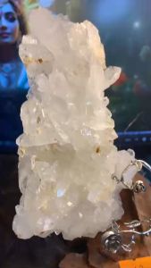 hốc đá thạch anh pha lê AAA Lemurian tự nhiên tán sắc năng lượng cực mạnh kèm đế 643