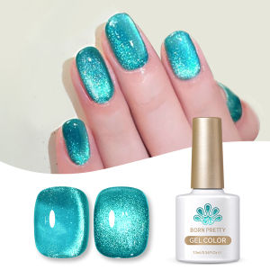 BORN PRETTY 10ml Sea Blue Glass Cat Magnetic GEL เล็บฤดูใบไม้ผลิฤดูร้อนสีกึ่งถาวร UV LED เจลเคลือบเงาเล็บ