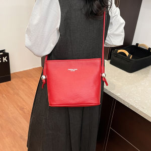 Trendy Casual Womens Bucket Bag Versatile Crossbody Bag High Quality Fabric Multi-Functional Storage Daily Use Handbag