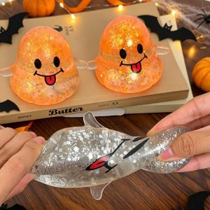Novel Fun Halloween Ghost Maltoy Squishy Slow-Rebound Stress-Relief Toy for Venting Squeezing Pranks