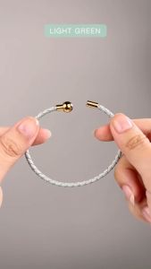 HABIB Leather Bracelet (Light Green Colour) PTW870822