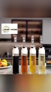 HOME+HOUND Glass Oil Bottle Seasoning Storage Bottle Leak Proof Oil Storage Container for Cooking Wine with Oil and Vinegar Sauce and Light Soy Sauce for Kitchen Cooking
