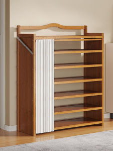 Foldable Multi-layer Simple Shoe Rack Indoor Doorway Home Use Elegant Design No Installation Required Economic Type Bamboo