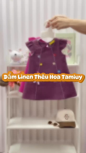 Đầm Linen Đính Hoa Tamiuy Cao Cấp Dành Cho Bé Gái Từ 8-12 Tuổi