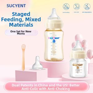 Bộ Bình Sữa Thủy Tinh Chống Sặc Chống Đầy Hơi Cho Trẻ Sơ Sinh