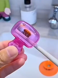 MD-C1324 Penutup Kepala Sikat Gigi Portable Pelindung Sikat Gigi Model Jepitan Transparan / Cover