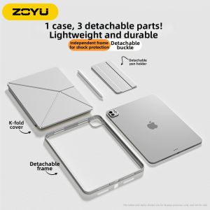 Zoyu | Magnetic Dual-side Clamp Fall-proof Frame Thin Rotatable Stand Heat Dissipation iPad Protective Case