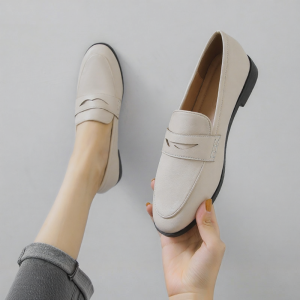 MIFEI | English and Korean Style Soft Bottom Easy To Put On Lady Leather Shoes 41-43
