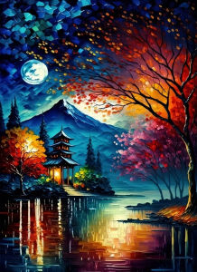 500/1000/1200/2000PCS Jigsaw Puzzle Beautiful Mountain And River Night Scene For Adults Perfect For Quiet Evening Activity