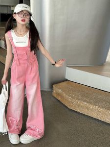 Bộ Quần Short Denim Ống Rộng Thời Trang Cho Bé Gái Bộ Đồ Trẻ Em Phong Cách Hàn Quốc Bộ Quần Áo Mùa Thu Cho Bé Gái Trung Niên Và Lớn