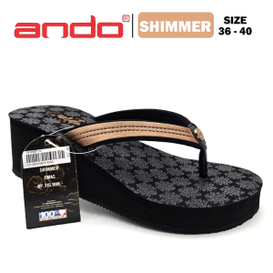 Sandal Jepit Wanita Dewasa – ANDO – SHIMMER – Size 36-40 – Wedges – Casual – Fashion Emas