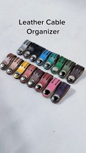 Leather Cable Organizer/ Pengikat Kabel Klip Headshet/ Charger Kulit Asli