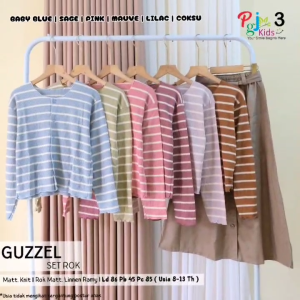 COD Setelan Atasan Blus Knit dan Rok Panjang Anak Remaja Perempuan Usia 8-13T Guzzell Set Rok